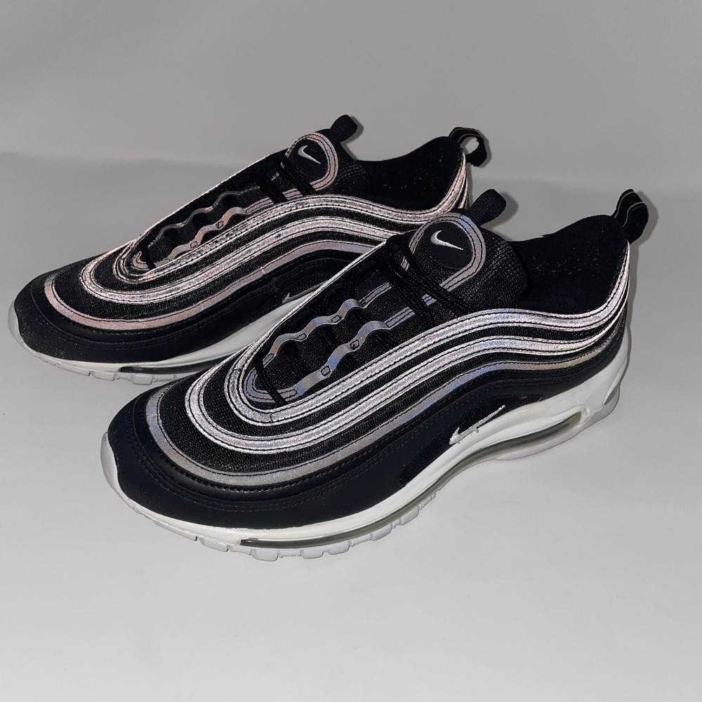 Nike Air Max 97 Sneakers Men 11 Black Reflective Running Retro Iconic 921826-001 - Picture 3 of 10